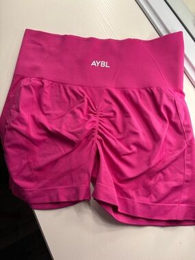 AYBL Hot Pink High-Waist Scrunch-Back Workout Shorts